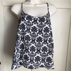 Black & Cream Floral Cami Camisole Top Med